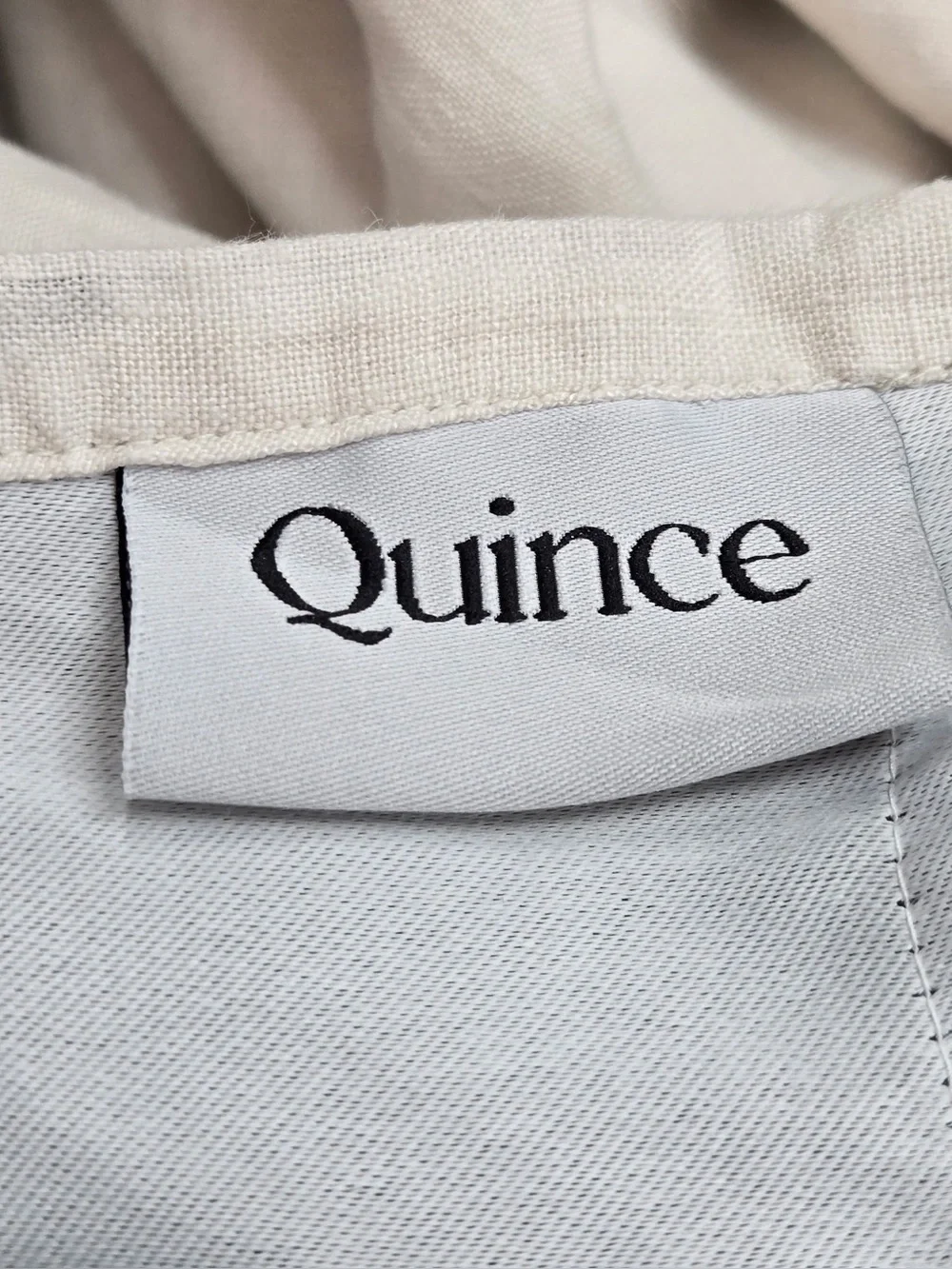 QUINCE Set Of 2 48x108 European Linen True Blackout Curtains Cream 0682